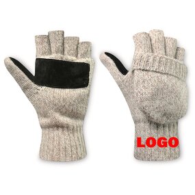 Fingerless Gloves Factory - OEM/ODM Ragg Wool Knitted with Flip Cover for Touch Screen