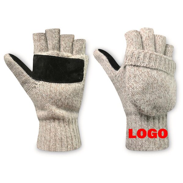 Fingerless Gloves Factory - OEM/ODM Ragg Wool Knitted with Flip Cover for Touch Screen