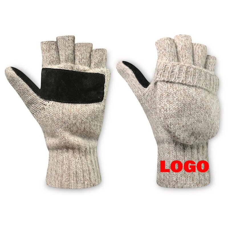 Fingerless Gloves Factory - OEM/ODM Ragg Wool Knitted with Flip Cover for Touch Screen