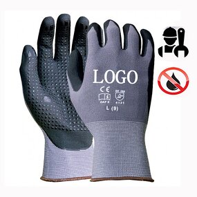 Work Gloves Factory - OEM/ODM OEM Custom logo Foam Nitrile Palm Coated Dot Grip
