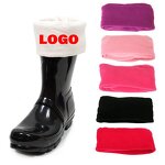 Rain Boot Socks Factory - OEM/ODM OEM Unisex Fleece Rubber Rain Boot Liner Crew