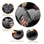 Fingerless Gloves Manufacturer - OEM/ODM Ragg Wool Knitted Grip Patched Convertible Mittens