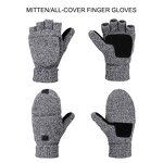Fingerless Gloves Manufacturer - OEM/ODM Ragg Wool Knitted Grip Patched Convertible Mittens