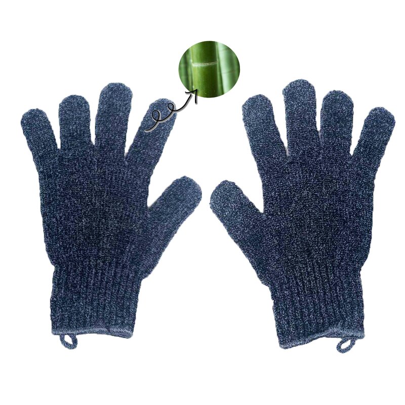 Shower Gloves Manufacturer - OEM/ODM Custom Charcoal Bamboo Natural Fiber Exfoliating