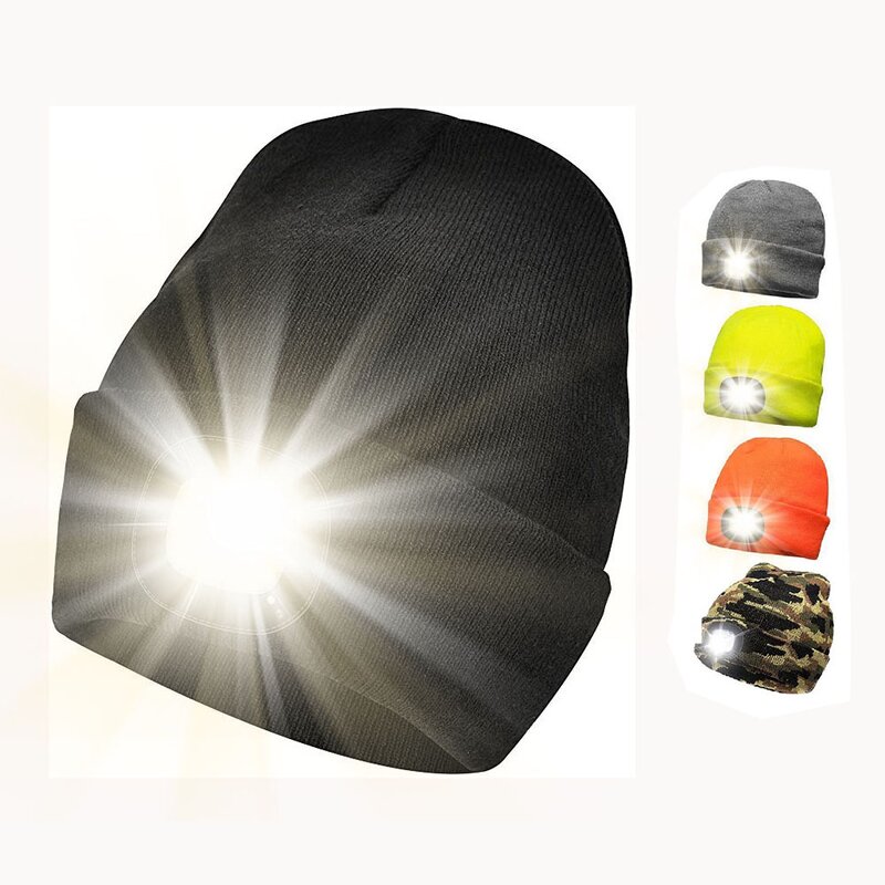 LED Beanie Hat Factory - OEM/ODM Custom Embroidery Logo USB Rechargeable Knitted Cuffed