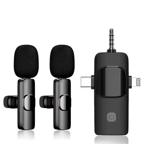 Wireless Microphone Manufacturer - OEM/ODM K15 3-in-1 Phone Lavalier for Live Broadcast