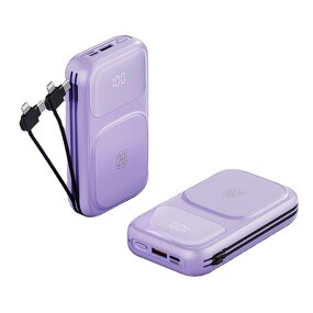 Power Bank Factory - OEM/ODM LED Digital Display Built-in Cable 15W Magnetic Wireless