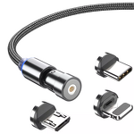 Magnetic Charging Cable Manufacturer - OEM/ODM 540 Degree Rotation 3 in 1 Removable