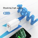 Wall Charger Factory - OEM/ODM USB57s 18w Dual Port PD 3.0 Qc 3.0 Type C