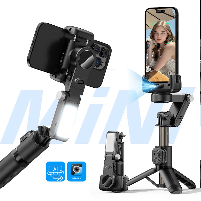 Gimbal Stabilizer Manufacturer - OEM/ODM Q19 AI Stabilizer Detachable Remote with Fill Light