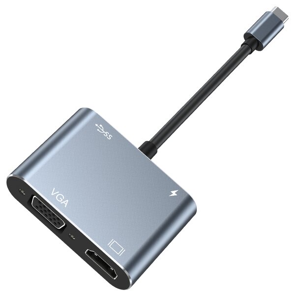 USB C Hub Manufacturer - OEM/ODM 4K Video Output 4 in 1 Type C to VGA HD-MI