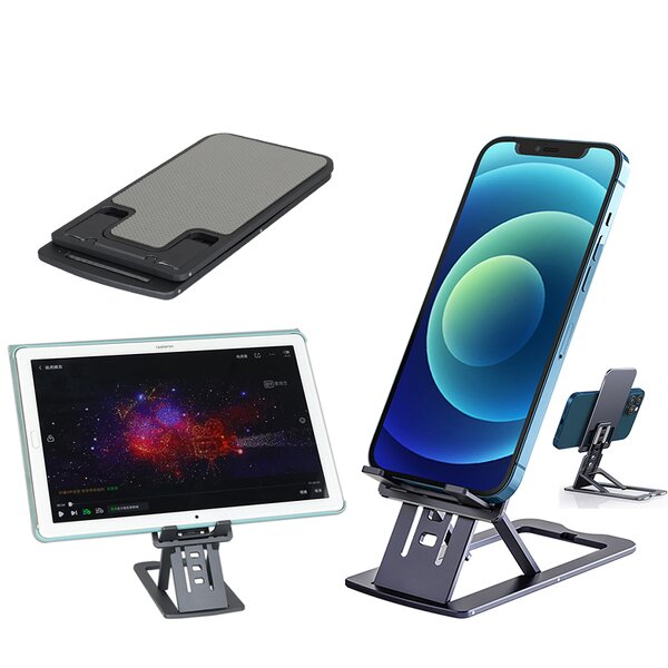 Phone Holder Manufacturer - OEM/ODM Lazy Portable Table Desktop Fold Aluminum Adjustable