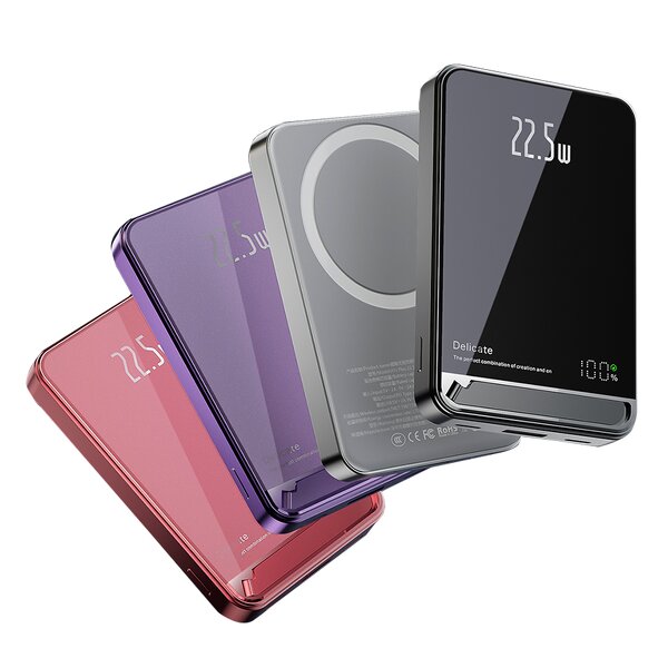 Power Bank Factory - OEM/ODM H1 5000mAh Ultra-thin Aluminum 15W Magnetic Wireless