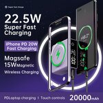 Power Bank Factory - OEM/ODM Q7 Wireless 20000mah 22.5w Magnetic PD QC Charging