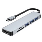 USB C Hub Manufacturer - OEM/ODM 6 in 1 SD TF Card Reader HD-MI 4k Video Output