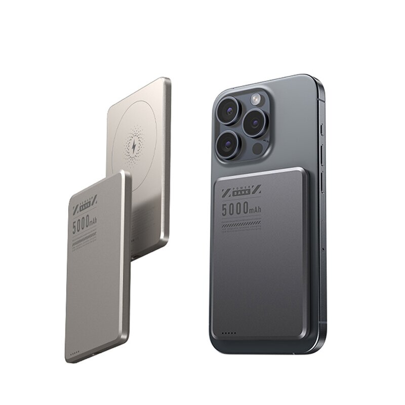 Wireless Power Bank Manufacturer - OEM/ODM X6 2-in-1 Ultra-thin 15W Magnetic 5000mAh