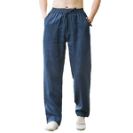 Linen Pants Factory - OEM Men's Linen Pants Thin Breathable Youth Cotton Linen Wide Leg Casual Long Pants Plus Size