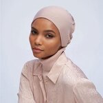 Muslim Hijabs Manufacturer - OEM Est Islamic Muslim Ruched Elastic Milk Silk Jersey Stretch Tie Back Underscarf