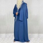 Muslim Prayer Dress Factory - OEM High Quality Muslim Long Prayer Dress Plain Attached Scarf Loose Jilbab