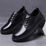 Dress Shoes Manufacturer - OEM Men's Casual Business Front Lace-Up Thick-Soled Black