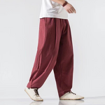 Harem Pants Factory - OEM Autumn Thin Men's Casual Straight Flat Front Lantern Harem Pants Chinese Style Zen-Style