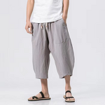 Summer Casual Pants Factory - OEM Men's Lightweight Flat Front Linen/Cotton Summer Casual Pants Plus Size Loose Fit