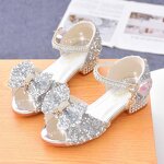 Children's Sandals Manufacturer - OEM 2025 Popular Children's Sandals Summer Princess Glass High Heels for Little Girls