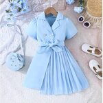 Chiffon Belted Suit Dress Manufacturer - OEM New Chiffon Belted Suit With Puffy Sleeves Fashion Dress