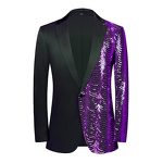 Sequin Jacket Manufacturer - OEM Men's Single Breasted Notched Collar Suit Jackets Wholesale Wave Sequin Shiny Casual Trendy
