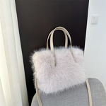 Tote Basket Handbag Manufacturer - OEM 2023 Autumn Winter High-End Tote Basket Handbag New Furry Bag with Imitation Fox Fur