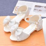 Children's Sandals Manufacturer - OEM 2025 Popular Children's Sandals Summer Princess Glass High Heels for Little Girls