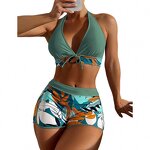 Bikini Set Manufacturer - OEM Custom Designer 2 Piece Bathing Suit Woman Sexy Matching Bikini and Swim Trunks