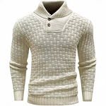 Men's Sweater Factory - OEM Winter Men's Anti-Pilling Knitted Pullover Sweater Slim Fit Polyester/Cotton