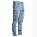 Men's Jeans Manufacturer - OEM European American New Men's Jeans Slim Fit Side Pockets Casual Style Denim Fabric
