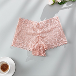 Panties Factory - OEM 2025 Women's High-Waisted Lace Sexy Mesh Cross-Border Seamless Cut Breathable