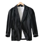 Casual Suit Jacket Manufacturer - OEM Men's Casual Suit Jacket Single-Layer V-Neck Single Breasted Anti-Shrink Solid Color