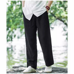 Linen Pants Factory - OEM Men's Linen Pants Thin Breathable Youth Cotton Linen Wide Leg Casual Long Pants Plus Size