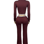 Sports Set Factory - OEM Summer Solid European American Lapel Half Zipper Drawstring Wide Leg