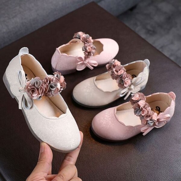 Baby Princess Shoes Manufacturer - OEM Fashion Factory Cute Bow Pu Leather Baby Princess Party Comfort Soft Soled Flowers