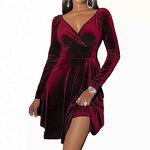 Long-Sleeved Dress Factory - OEM 2025 Christmas Fashion V-Neck Firm Control