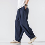 Harem Pants Factory - OEM Autumn Thin Men's Casual Straight Flat Front Lantern Harem Pants Chinese Style Zen-Style