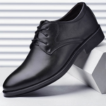 Leather Shoes Manufacturer - OEM Men's Business Formal Versatile Casual Lace-up Solid Pattern