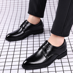 Men's Leather Shoes Manufacturer - OEM Casual Trendy Wedding Lace-Up Solid Pattern