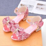 Children's Sandals Manufacturer - OEM 2025 Popular Children's Sandals Summer Princess Glass High Heels for Little Girls