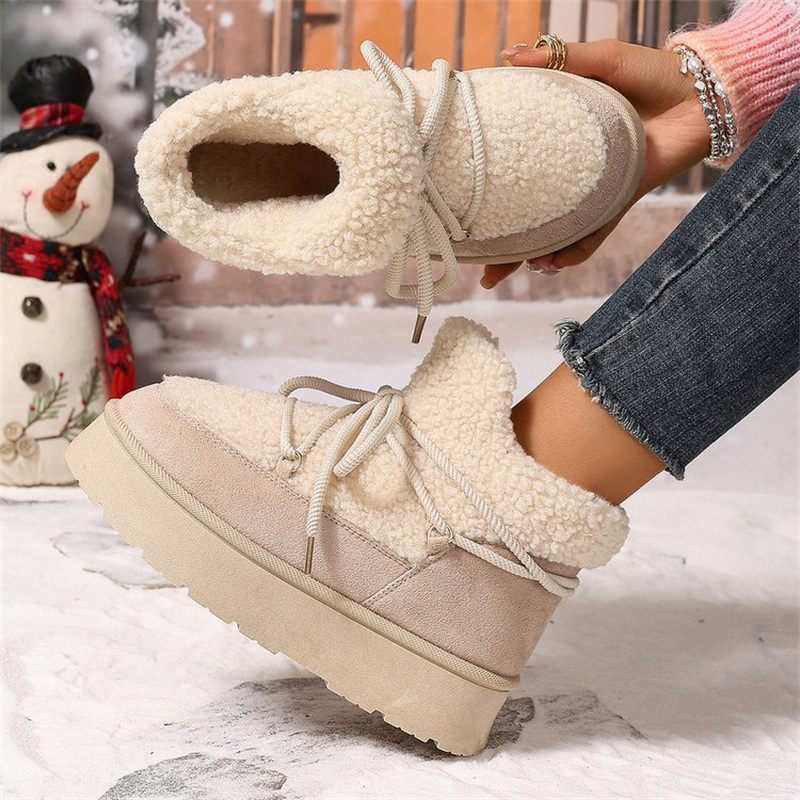 Snow Boots Factory - OEM Autumn Winter Fleece Lined Warm Short Slip-On Elastic