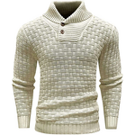 Men's Sweater Factory - OEM Winter Men's Anti-Pilling Knitted Pullover Sweater Slim Fit Polyester/Cotton