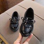 Children's Loafers Factory - OEM Fashion Factory New Leather Children's Party Girls Round Toe Flat Cause Loafers Kids Shoes
