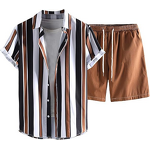 Printed Shirt Set Factory - OEM Summer Casual 3D Printed Men's Short Sleeve Shirt Set