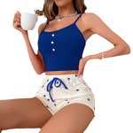 Suspender Shorts Pajama Set Manufacturer - OEM 2025 New European & American Casual Suspender Shorts Women's Home Wear