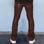 Leather Flared Pants Factory - OEM Factory Price Hot Selling Fall Casual Men's Leather Streetwear Solid Color Flared Pant